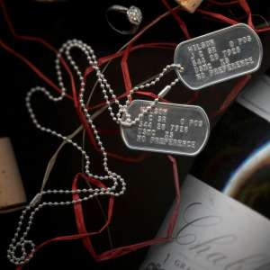 Stering Silver dog tags for Hens Night