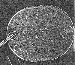 WW1 circular aluminium dog tag
