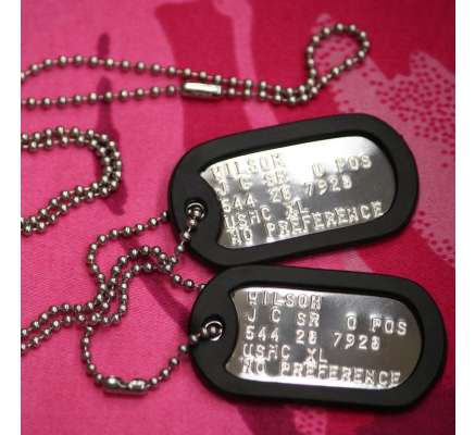 Shiny stainless steel dog tags