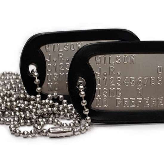 Necklace rectangular with round corners (US Army Style) dog tag with metal  string Sublimation Thermal Transfer Rounded rectangle, GADGETS \ JEWELLERY