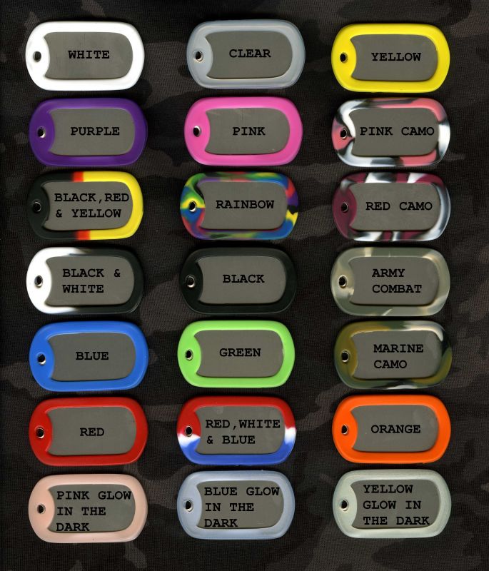 Rubber dog outlet tags